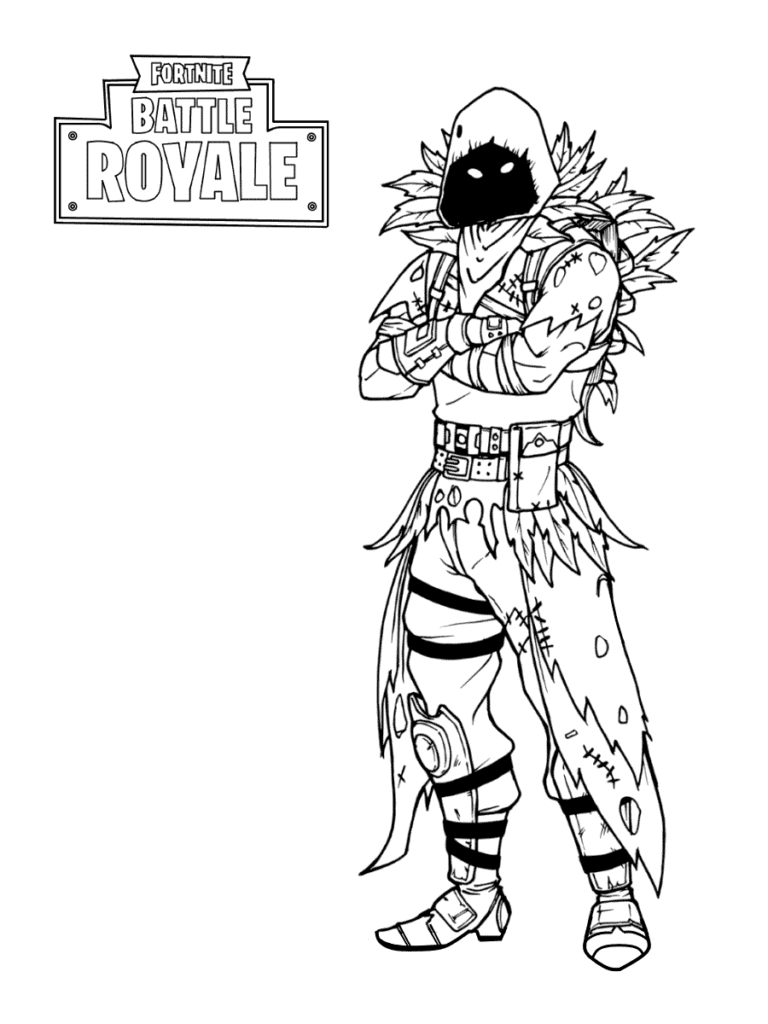 Coloriage Fortnite skin Ravenpool