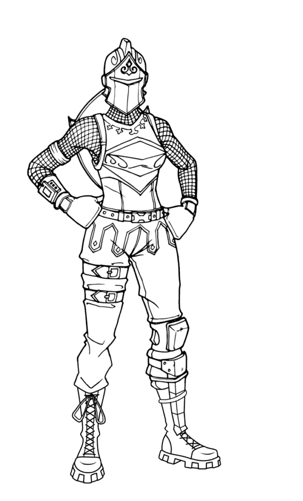 Coloriage Fortnite skin chevaleresse rouge