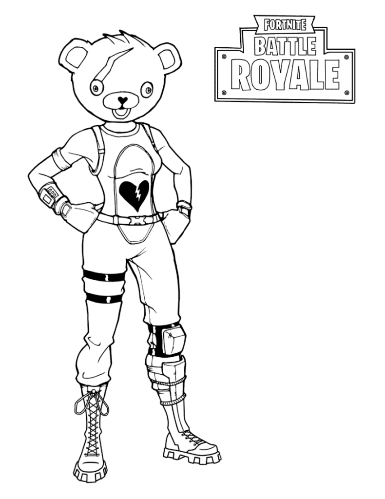 Coloriage Fortnite Experte des calins
