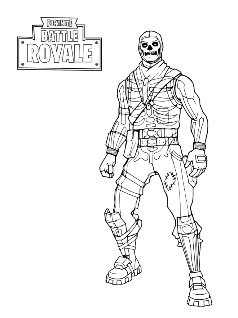 Coloriage Fortnite skin Skull Trooper (ou soldat au crâne)