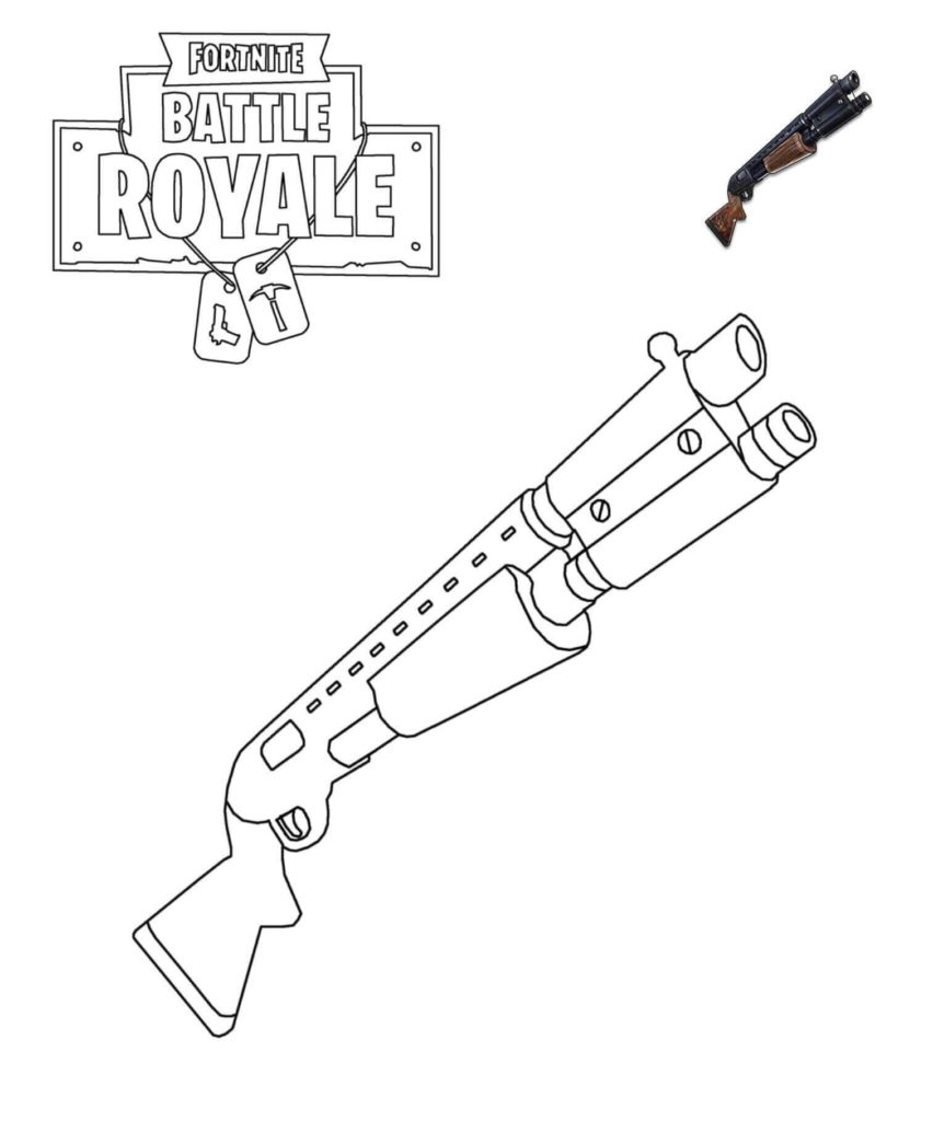 Coloriage arme Fortnite - Fusil à pompe
