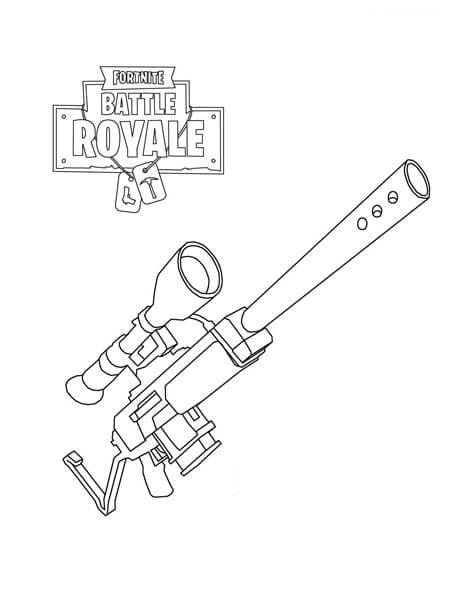 Coloriage arme Fortnite - Fusil de sniper
